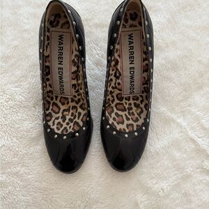 Warren Edwards Black Studded Women's Heels Size 7.5
